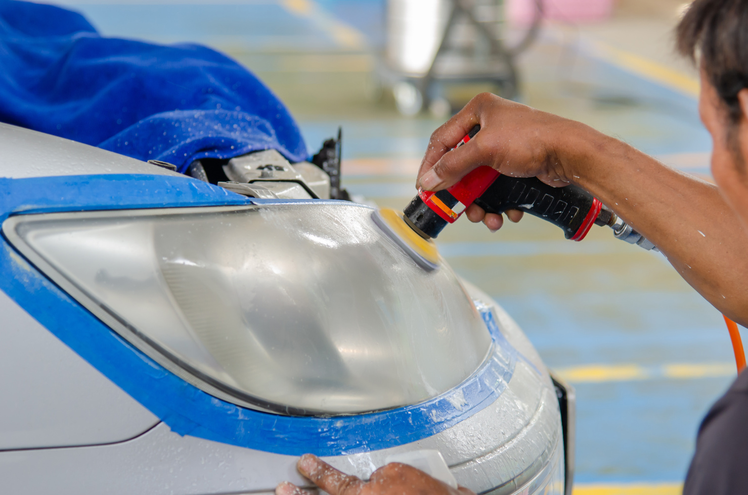 Polishing Car Headlights